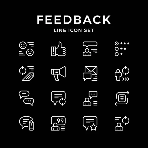 Definir ícones de linha de feedback — Vetor de Stock