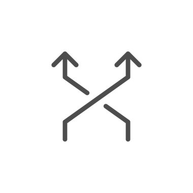 Oklar satırı simgesi çapraz