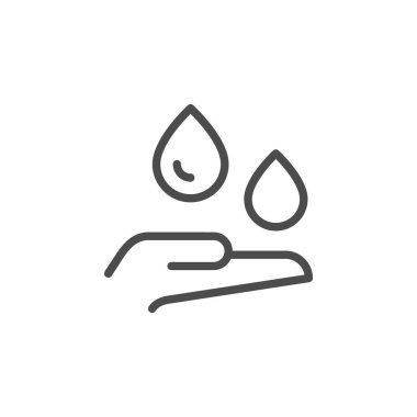 Nemlendirici el yıkama çizgisi ana hatları simgesi