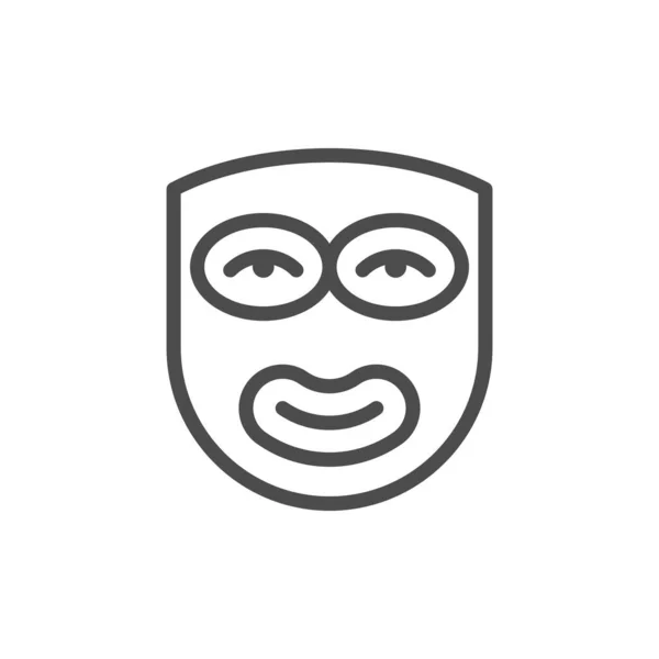 Kosmetyczna linia maski do twarzy ikona kontury — Wektor stockowy