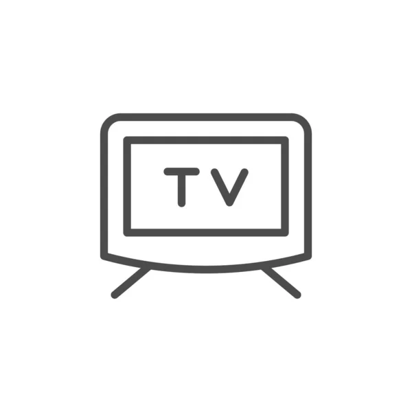 Television screen line outline icon — Stock Vector