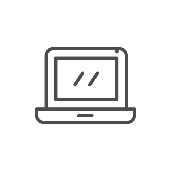 Laptop ícone de contorno de linha de tela —  Vetores de Stock