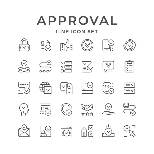 Set line icons of approval — Stock Vector