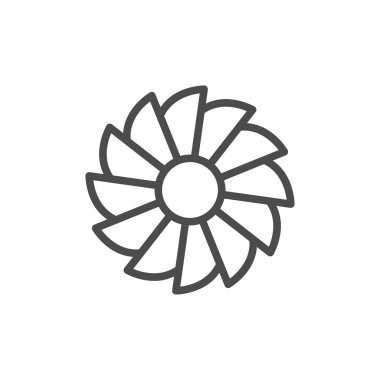 Yelpaze hattı ana hatları simgesi ve rüzgar ekipmanı