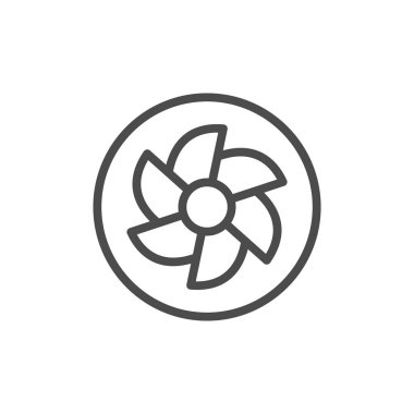 Yelpaze hattı ana hatları simgesi ve rüzgar ekipmanı