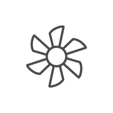 Yelpaze hattı ana hatları simgesi ve rüzgar ekipmanı