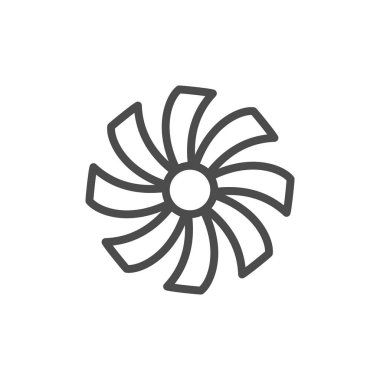 Yelpaze hattı ana hatları simgesi ve rüzgar ekipmanı