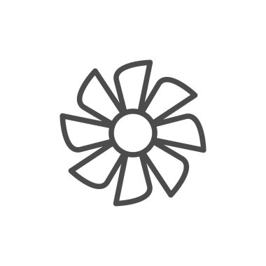 Yelpaze hattı ana hatları simgesi ve rüzgar ekipmanı