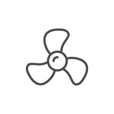 Yelpaze hattı ana hatları simgesi ve rüzgar ekipmanı