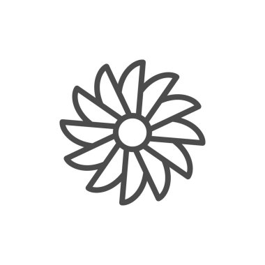 Yelpaze hattı ana hatları simgesi ve rüzgar ekipmanı