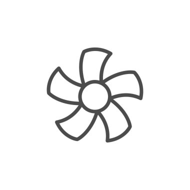 Yelpaze hattı ana hatları simgesi ve rüzgar ekipmanı