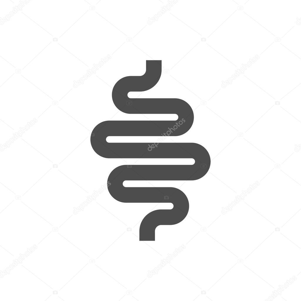 Intestines glyph icon or digestion system symbol