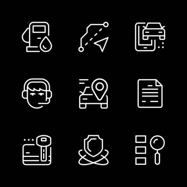 Bir araba kiralamak satır Icons set