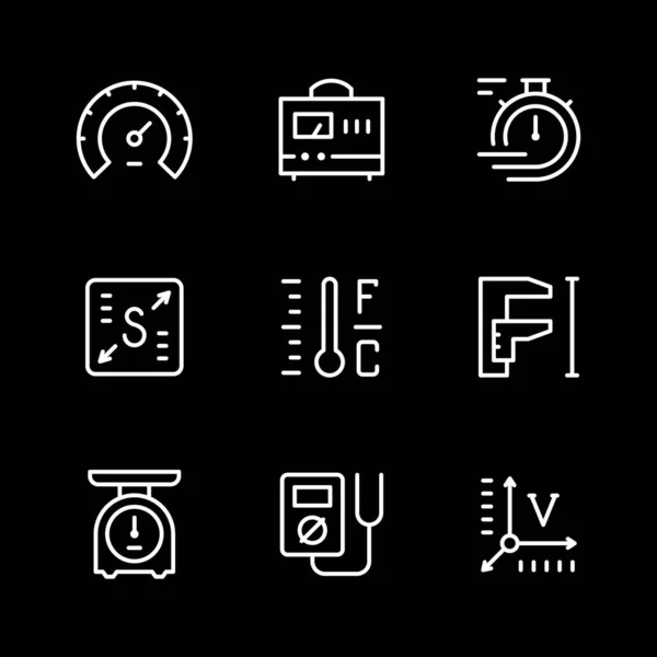 Liniensymbole der Messung setzen — Stockvektor