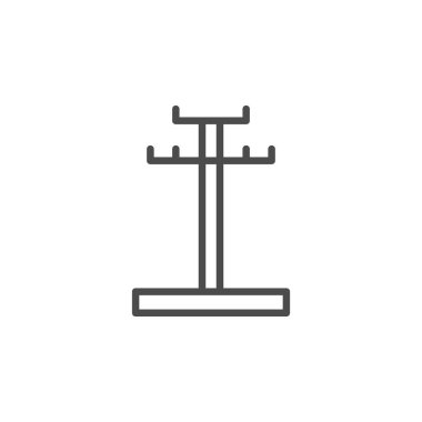 Elektrik direği çizgi ana hatları simgesi