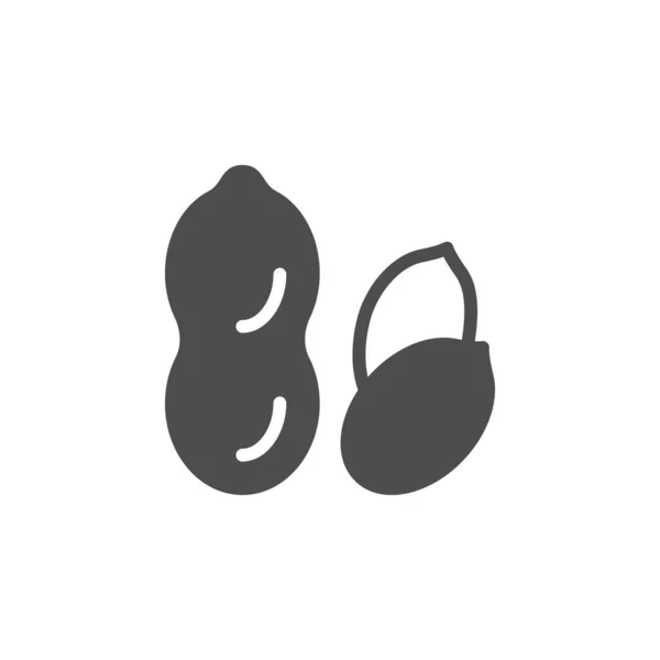 Ícone de glifo de amendoim ou símbolo de noz — Vetor de Stock