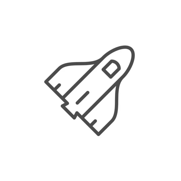 Space shuttle lijn omtrek pictogram — Stockvector