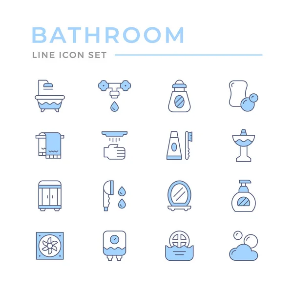Set color line icons of bathroom — Stock Vector