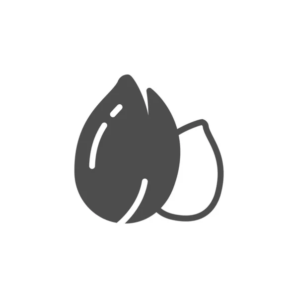 Ikona glifu pistacjowego lub symbol orzechów — Wektor stockowy