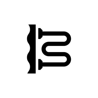 Solucan borulu sembol banyo tüpü.