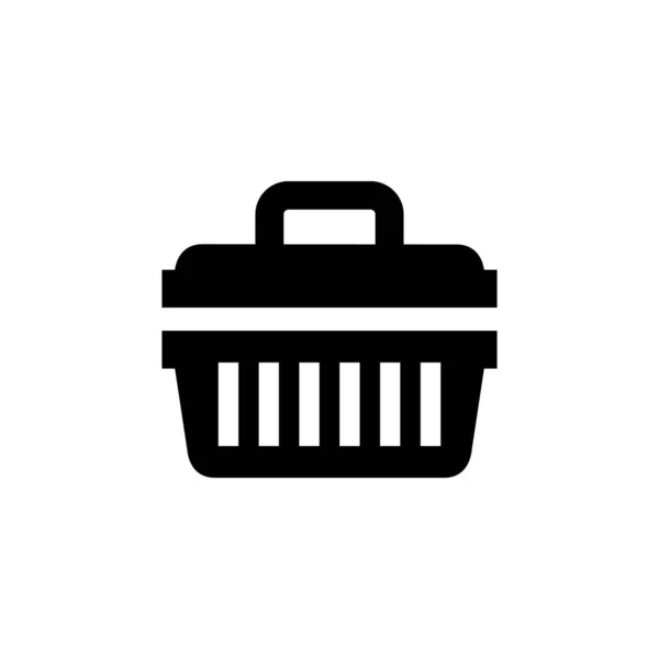 Caja de herramientas icono de glifo contenedor para herramientas — Vector de stock
