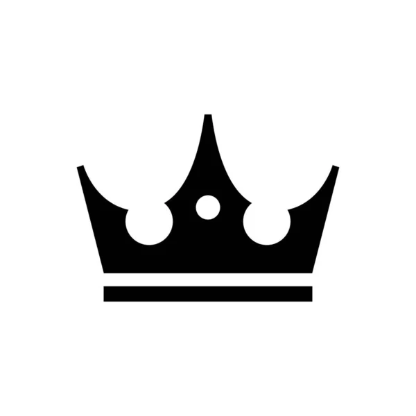 Corona real y símbolo de poder icono de glifo — Vector de stock