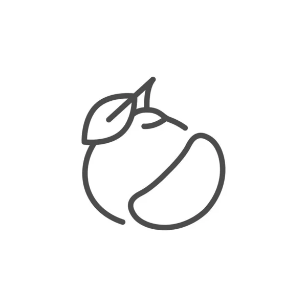 Mandarín línea esquema icono fruta concepto — Archivo Imágenes Vectoriales