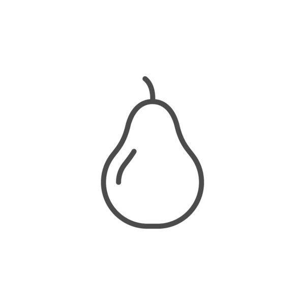 Hruška linie obrysu ikona ovoce koncept — Stockový vektor