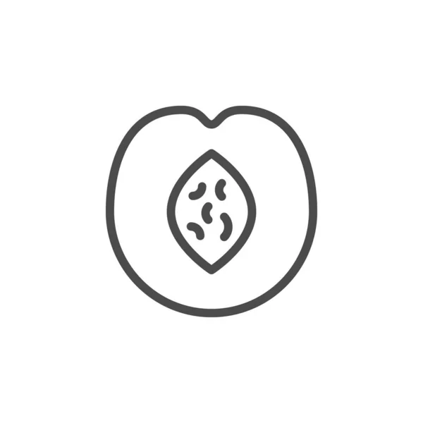 Peach linia zarys koncepcji owoców ikony — Wektor stockowy