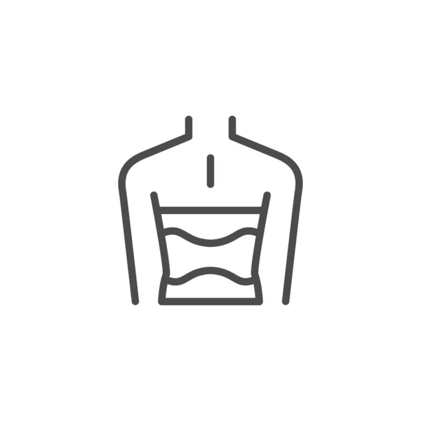 Soporte corsé línea esquema icono — Vector de stock