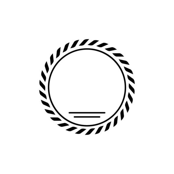 Laurel corona icono de glifo y hojas en signo de anillo — Vector de stock