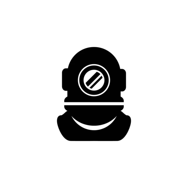 다이빙 헬멧 과 보호용 기어 글 리프 아이콘 — 스톡 벡터