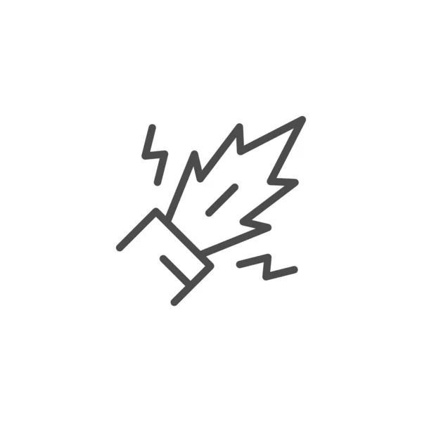 Tir feu d'artifice pétard ligne contour icône — Image vectorielle