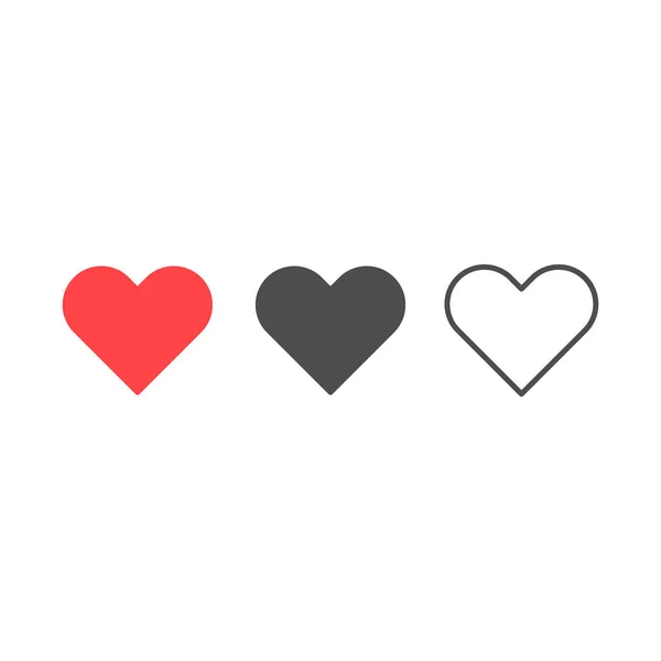 Ícone do coração em diferentes estilos —  Vetores de Stock