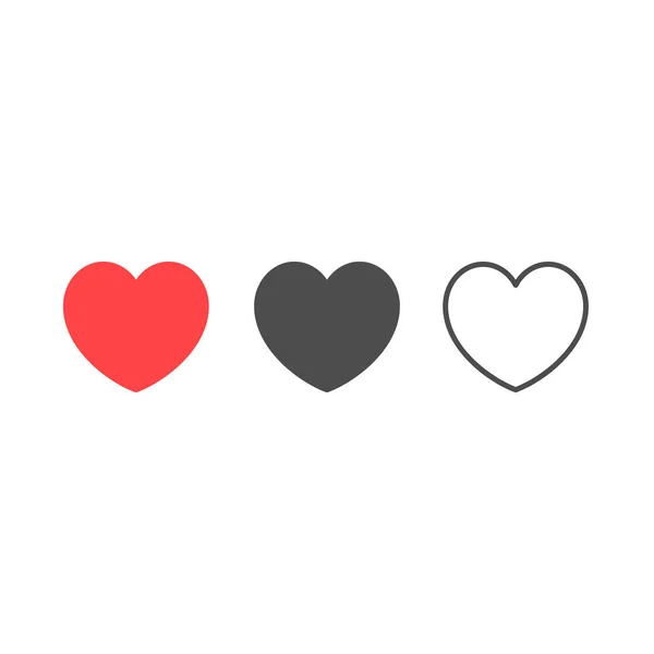 Icône coeur dans différents styles — Image vectorielle