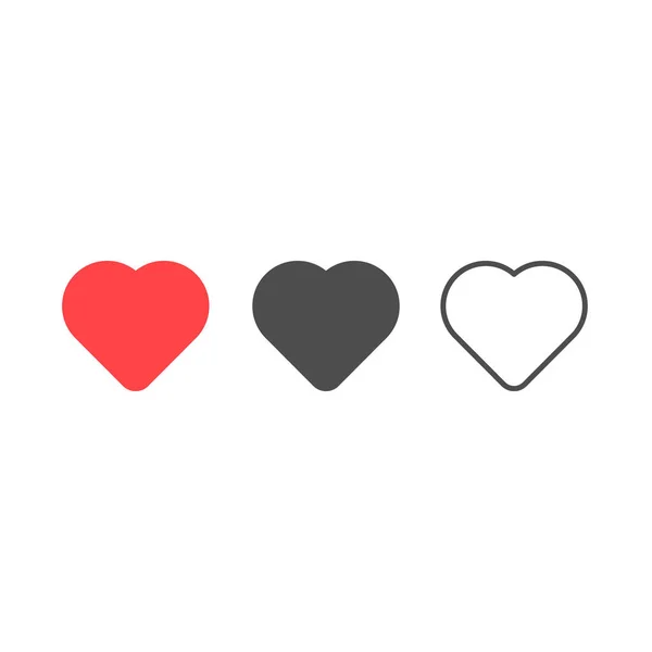 Ikona srdce v různých stylech — Stockový vektor