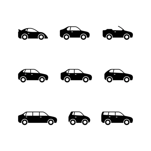 Set icone di glifo di auto — Vettoriale Stock