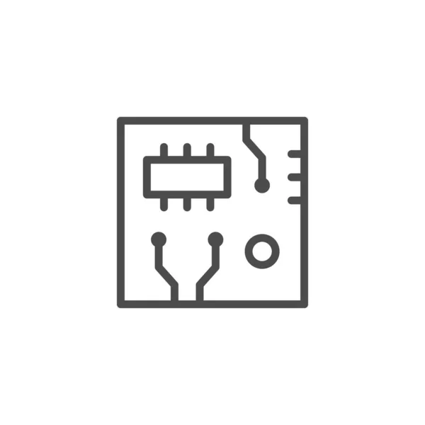 Icono de contorno de línea de placa de circuito — Archivo Imágenes Vectoriales