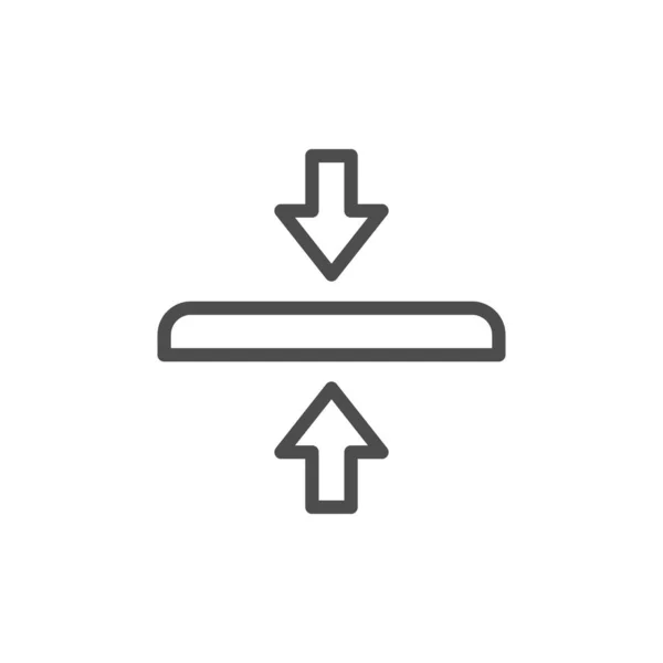 Protective glass thickness line outline icon — 스톡 벡터