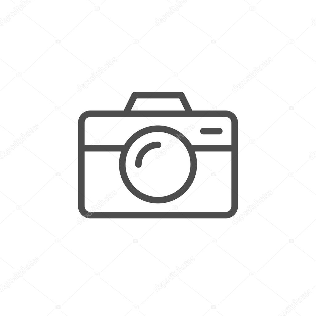Camera line icon and photography concept