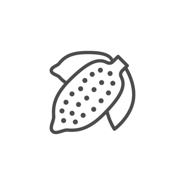 Cacao bean line outline icon — 스톡 벡터