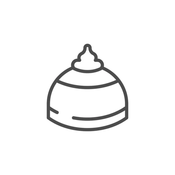 Topping cream line outline icon — 스톡 벡터