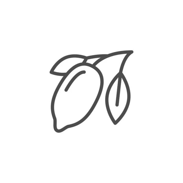Icono de contorno de línea de árbol de Cacao — Vector de stock