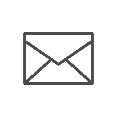 Zarf satırı ana hatları simgesi ve posta sembolü