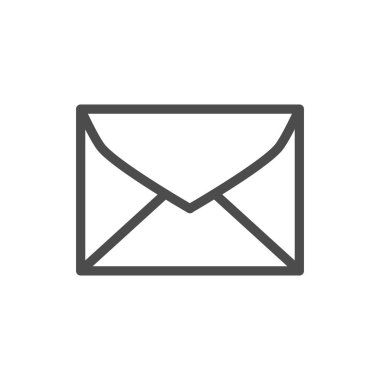 Zarf satırı ana hatları simgesi ve posta sembolü