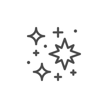Sparkling and twinkling line outline icon