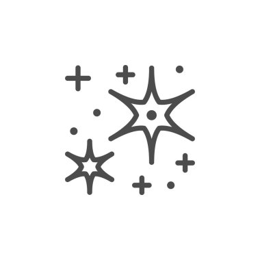 Sparkling and twinkling line outline icon