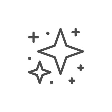 Sparkling and twinkling line outline icon