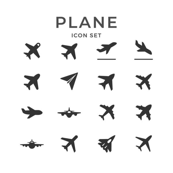 Set glyph icons of plane