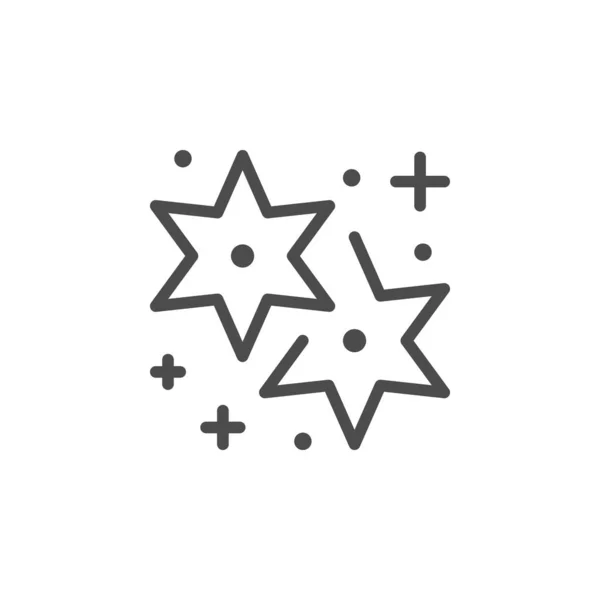 Sparkling and twinkling line outline icon — 스톡 벡터